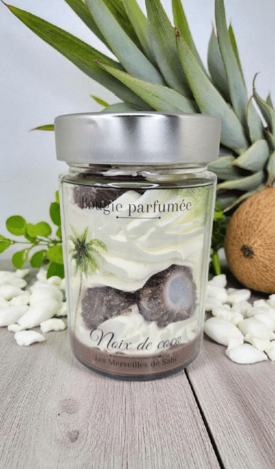 Bougie parfumée senteur NOIX DE COCO