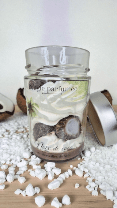 Bougie parfumée senteur NOIX DE COCO