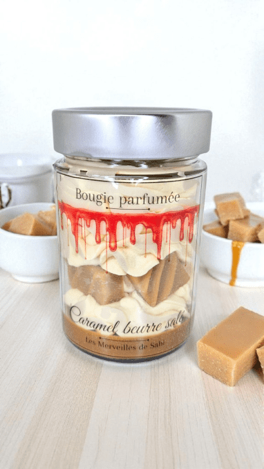 Bougie parfumée senteur CARAMEL BEURRE SALÉ