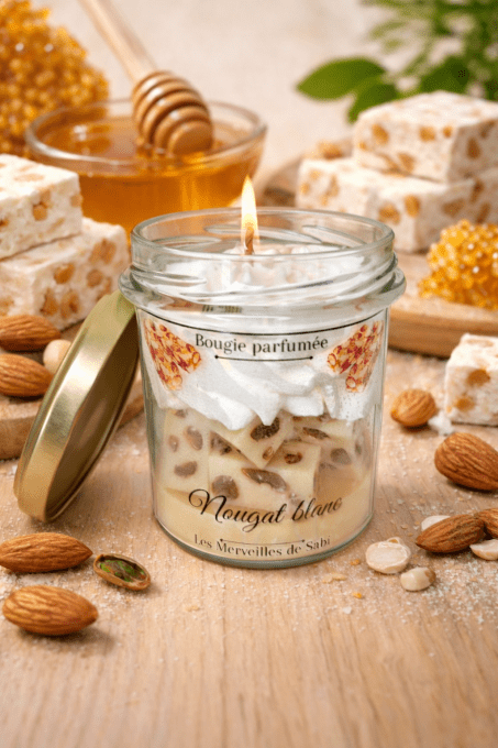 Bougie parfumée Senteur NOUGAT BLANC