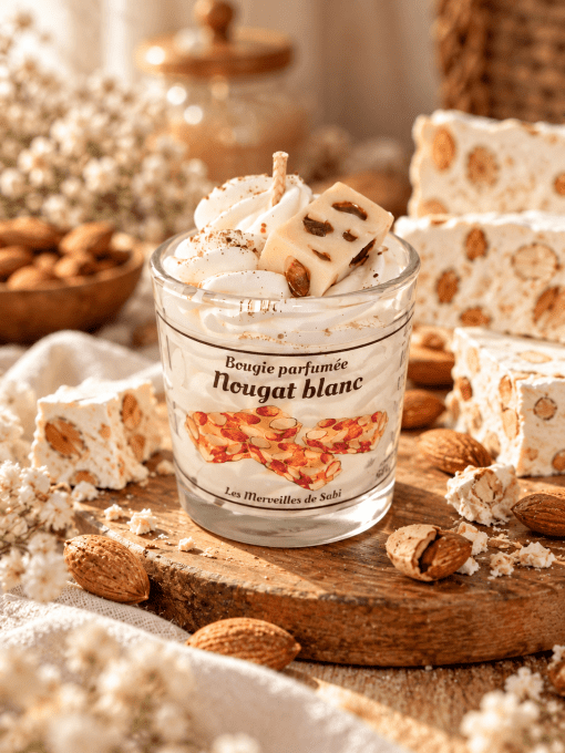 Mini bougie parfumée senteur NOUGAT BLANC