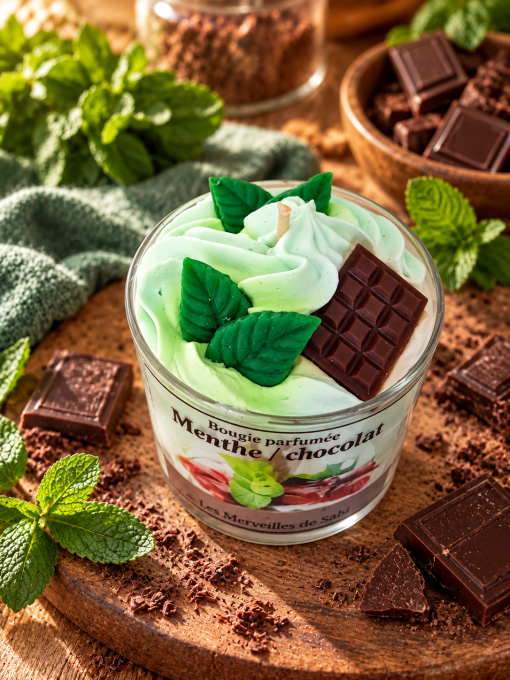 Bougie parfumée senteur MENTHE / CHOCOLAT